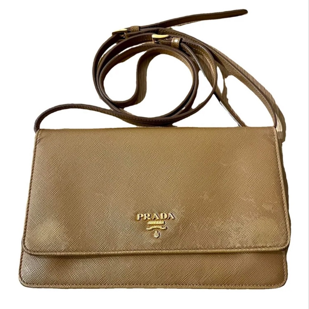 Prada Brown Leather Crossbody Bag